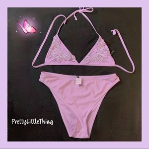 PRETTYLITTLETHING bikini top & bottom lilac size 8